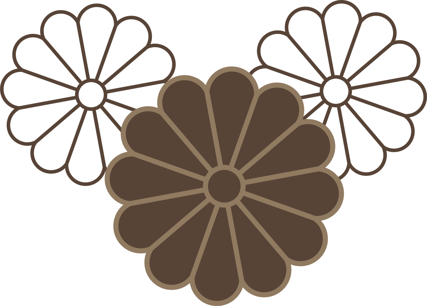 Japanese retro traditional pattern daisy flower